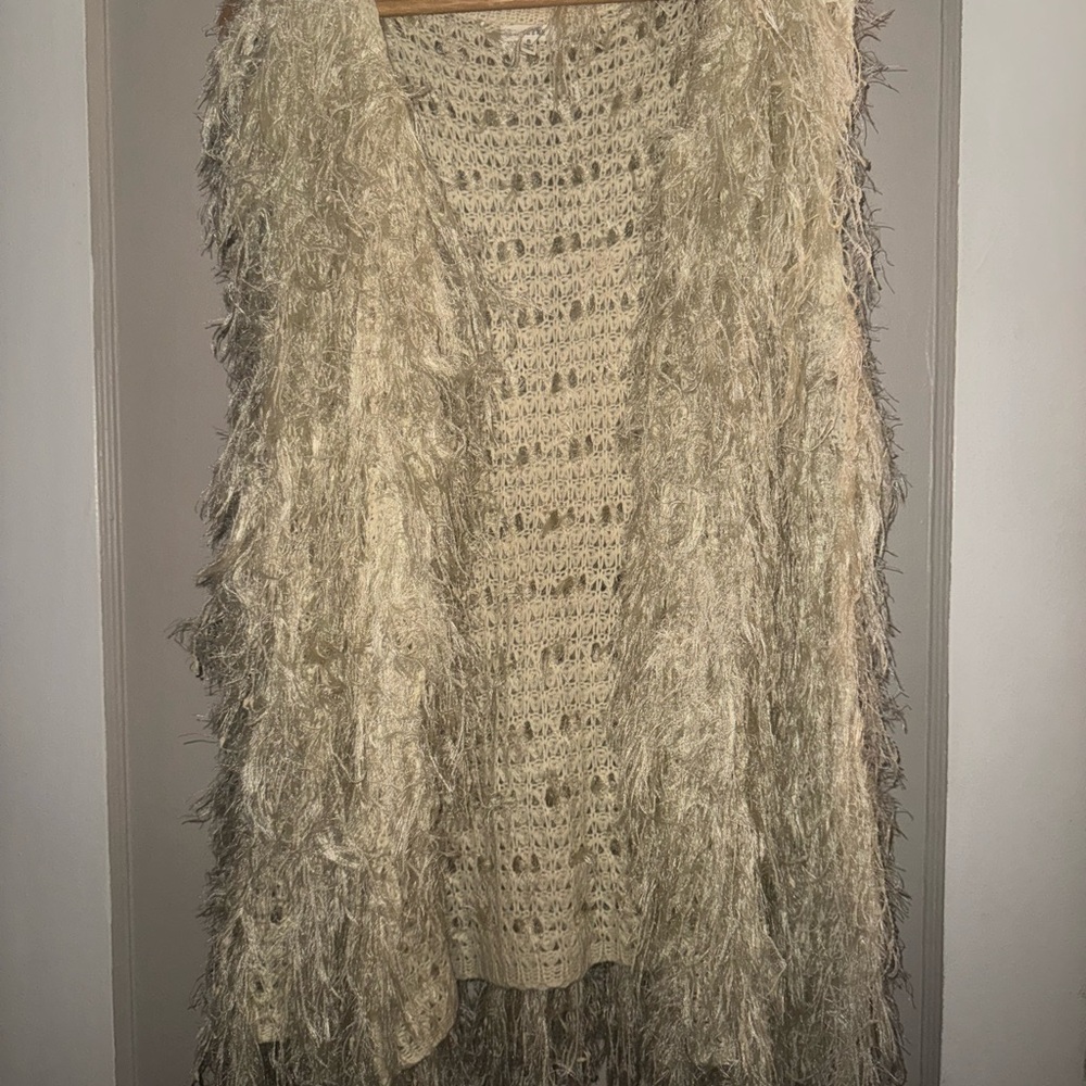 Rock n Roll Shaggy Cream Cardigan